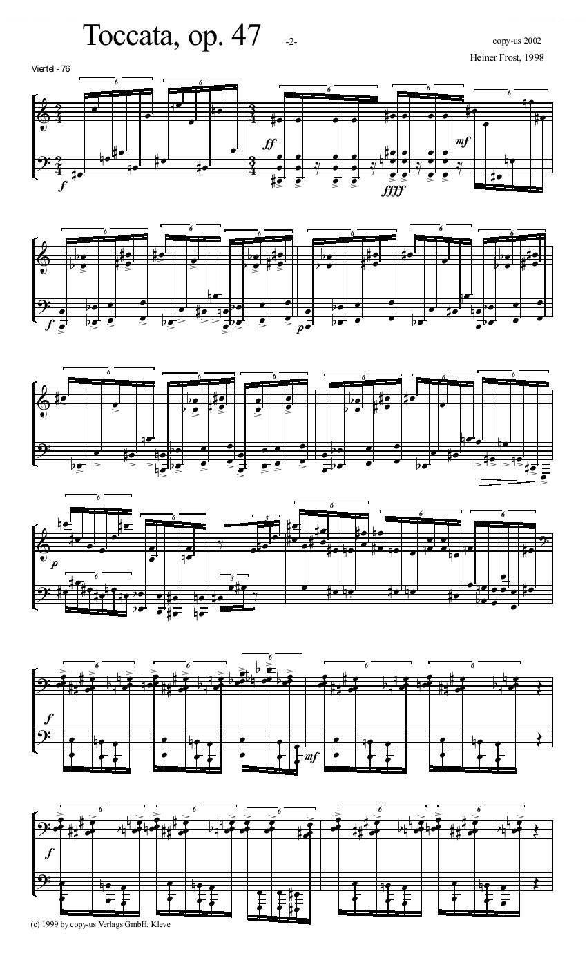 Heiner Frost Toccata for piano