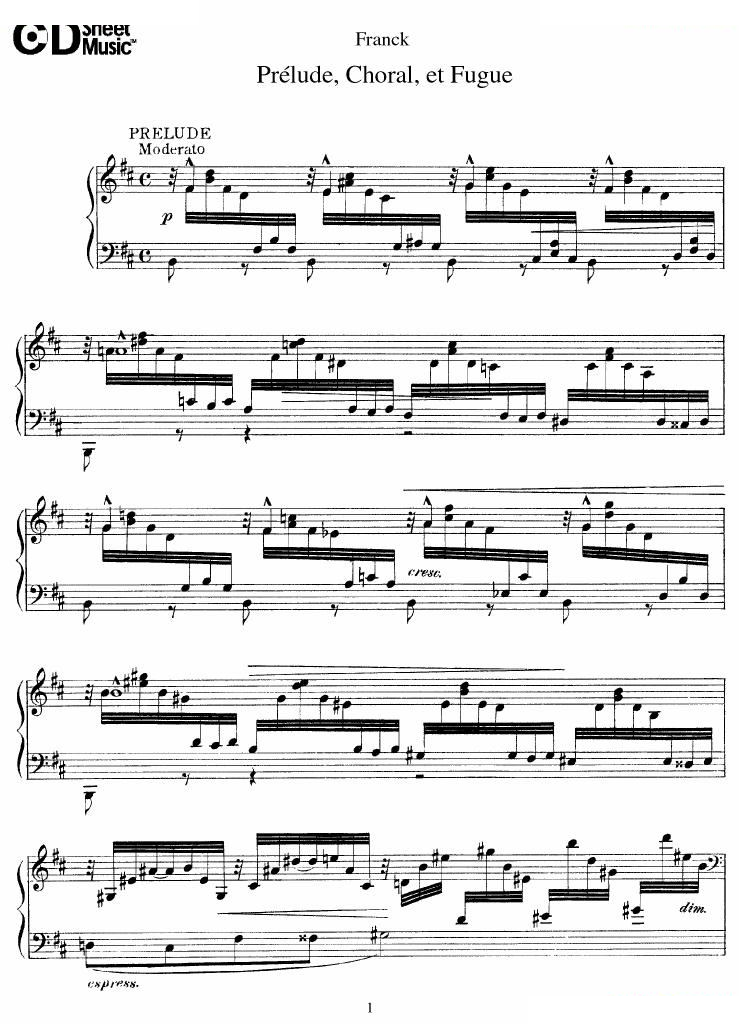 Franck Prélude Choral et Fugue