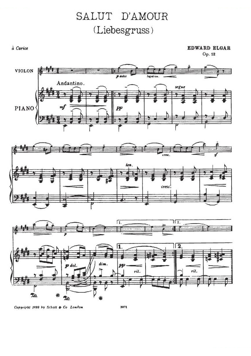 Elgar op12 Salut d’amour (vln+pno)