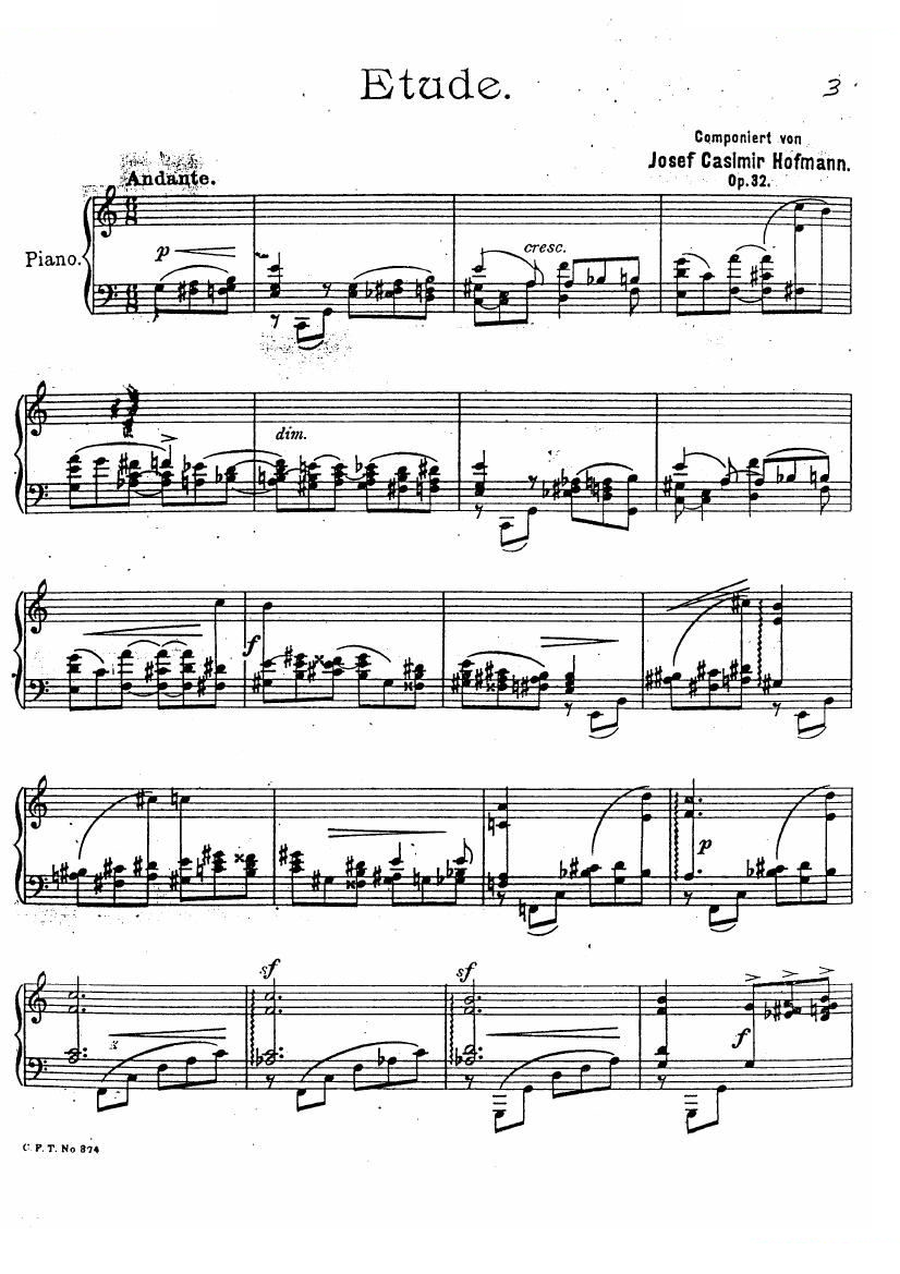 Hofmann op32 Etude C for the left hand