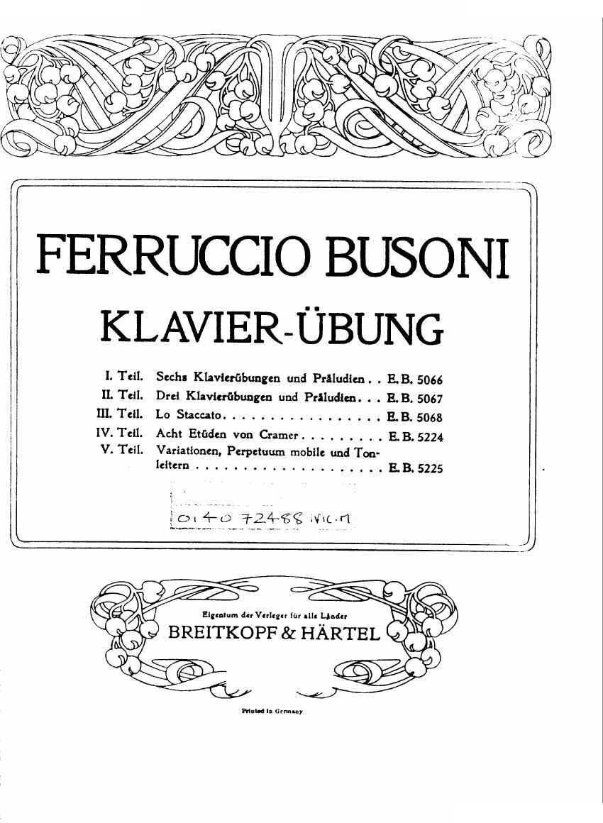 Busoni Etudes 1