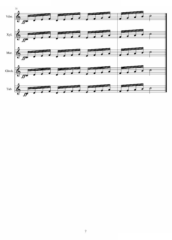 打击乐爵士五重奏——钟声（练习曲）