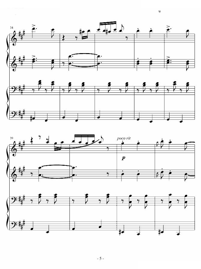 匈牙利舞曲第5号四手联弹