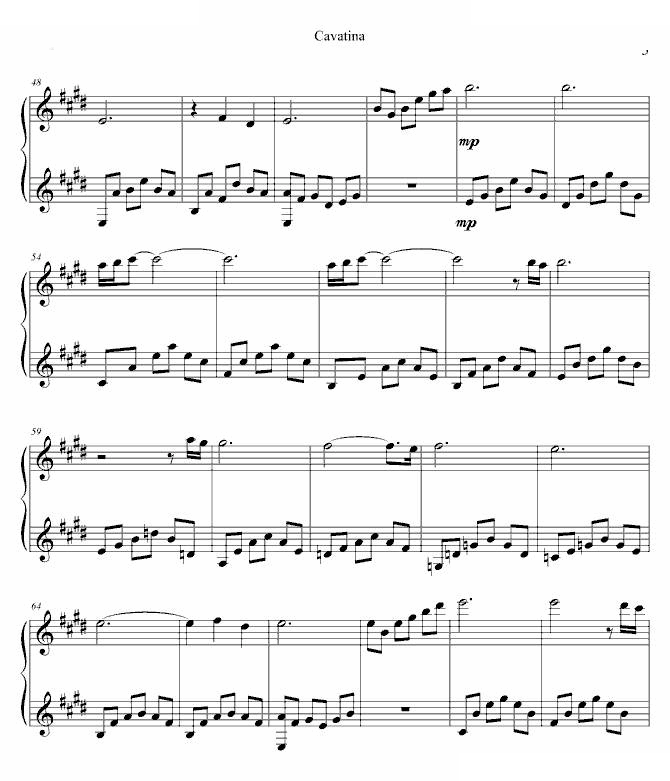 cavatina钢琴版