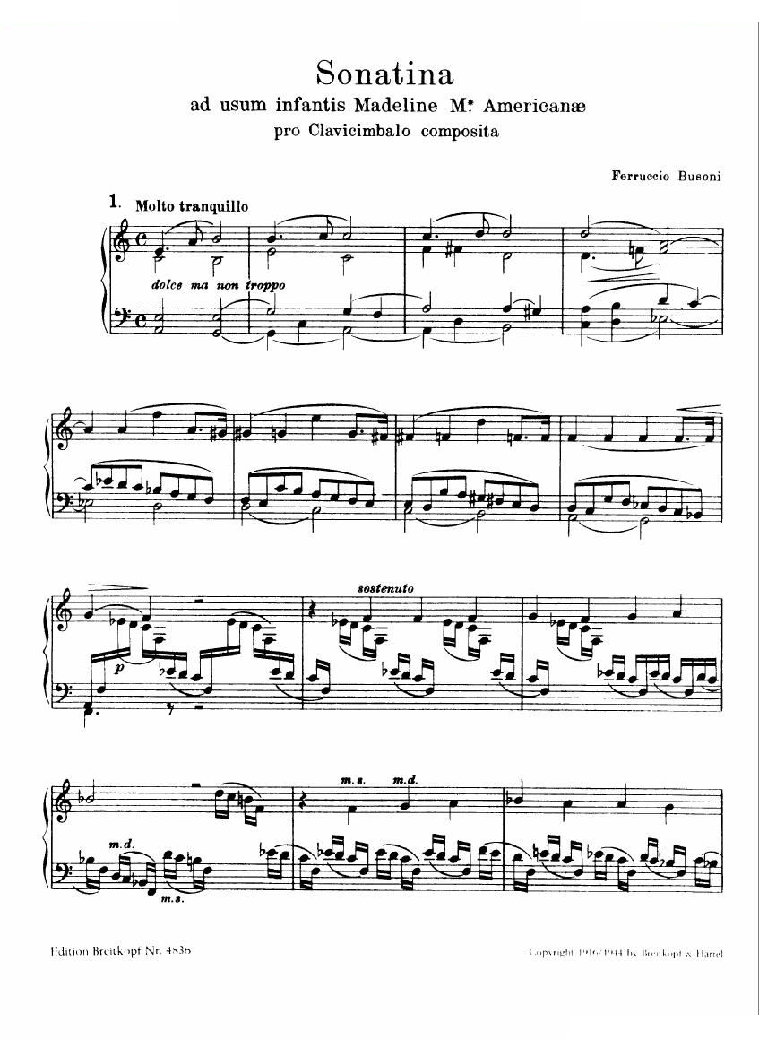 Busoni Sonatina pro clavicimbalo