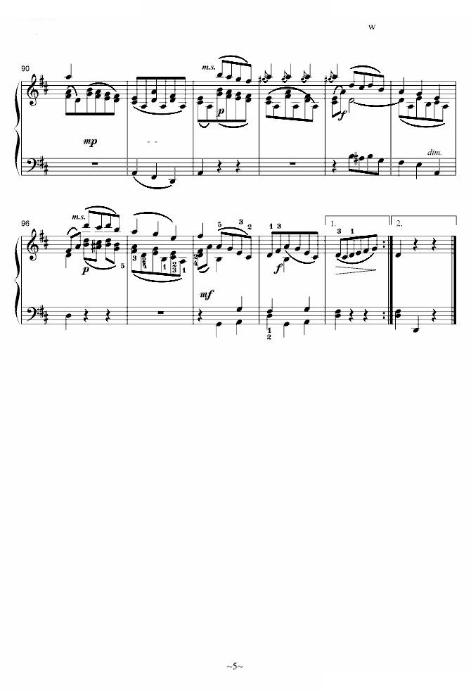 A大调奏鸣曲第二乐章