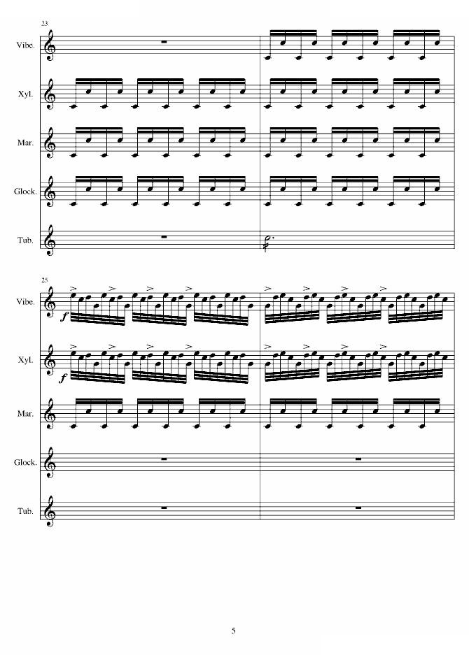 打击乐爵士五重奏——钟声（练习曲）