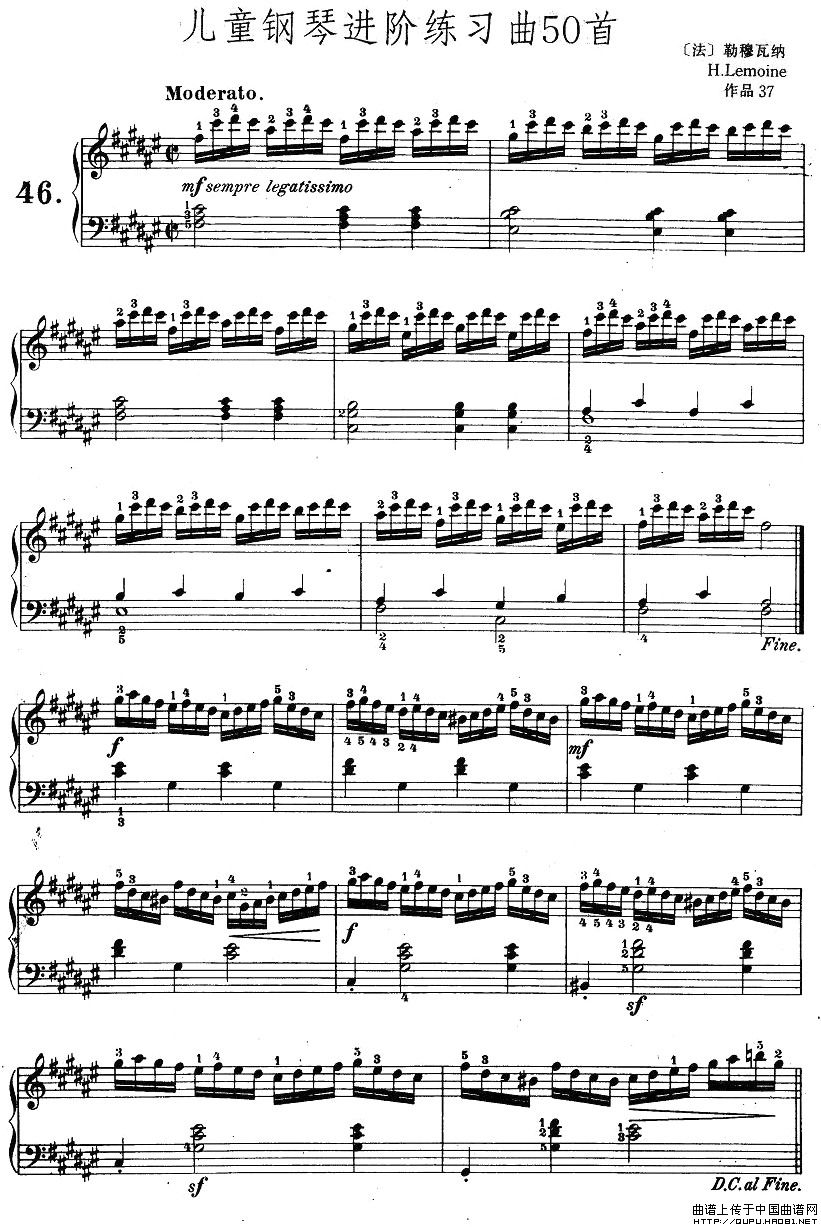 儿童钢琴进阶练习曲50首之46