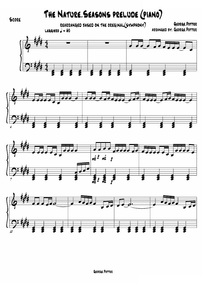 the nature seasons prelude (piano)