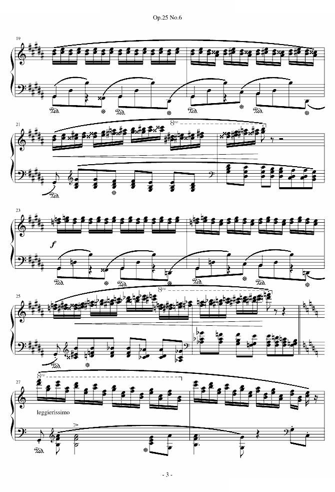 肖邦练习曲 Op.25 No.6