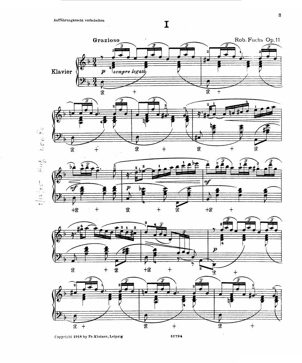 Fuchs Robert Improvisation pour clavier op.11