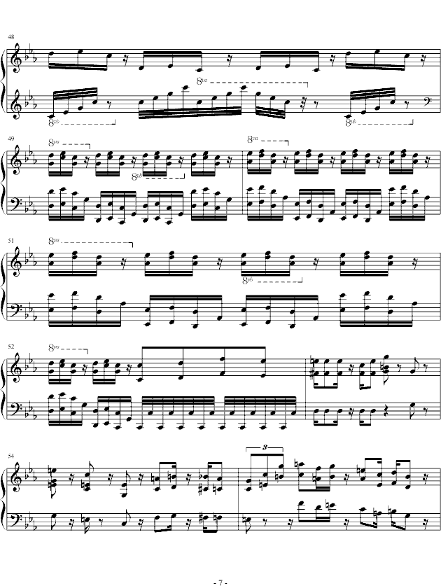 金曲奖杰伦宇豪双钢琴曲（单钢琴谱）