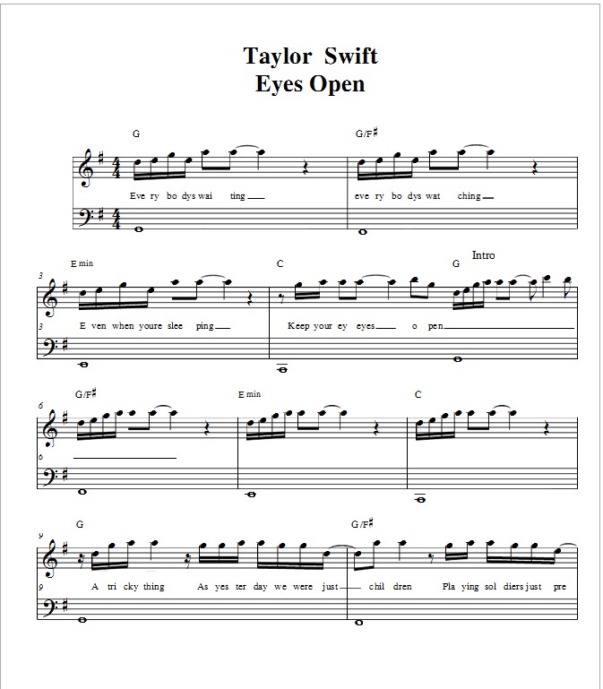 Taylor swift -eyes open