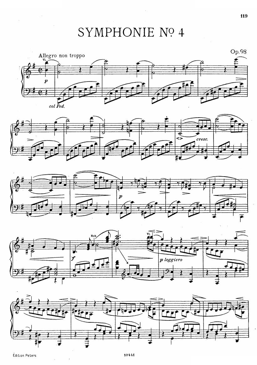 Brahms op.98 Singer Symphonie Nr.4