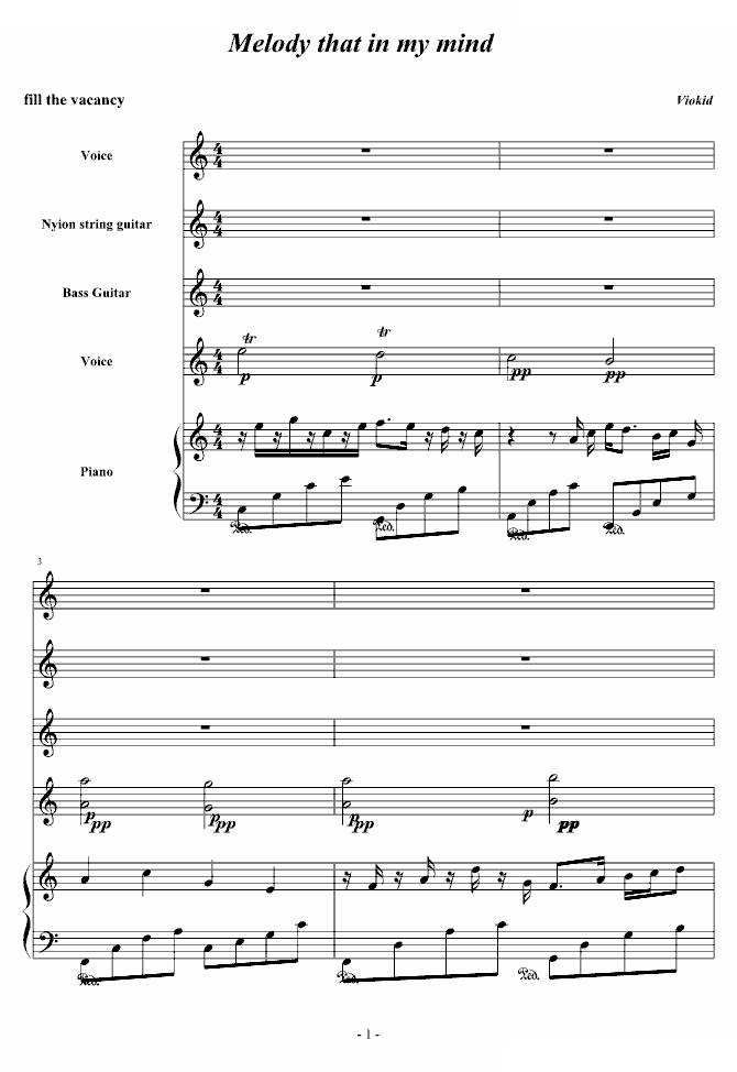 Melody that in my mind