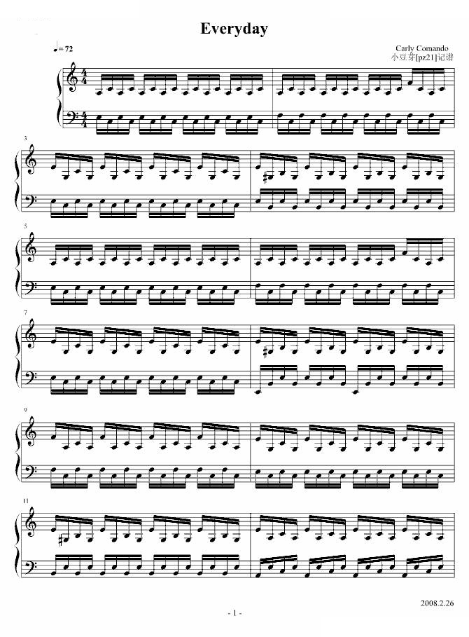 NBA 钢琴插曲＜＜Ｅｖｅｒｄａｙ＞＞