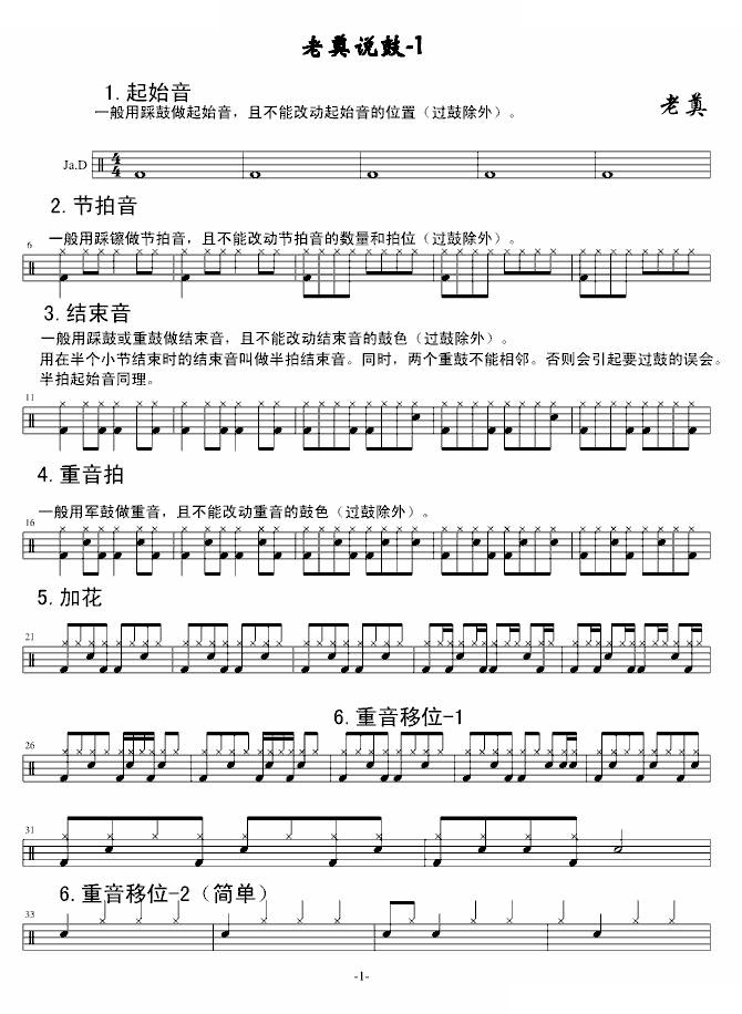 （架子鼓讲解）老奠说鼓