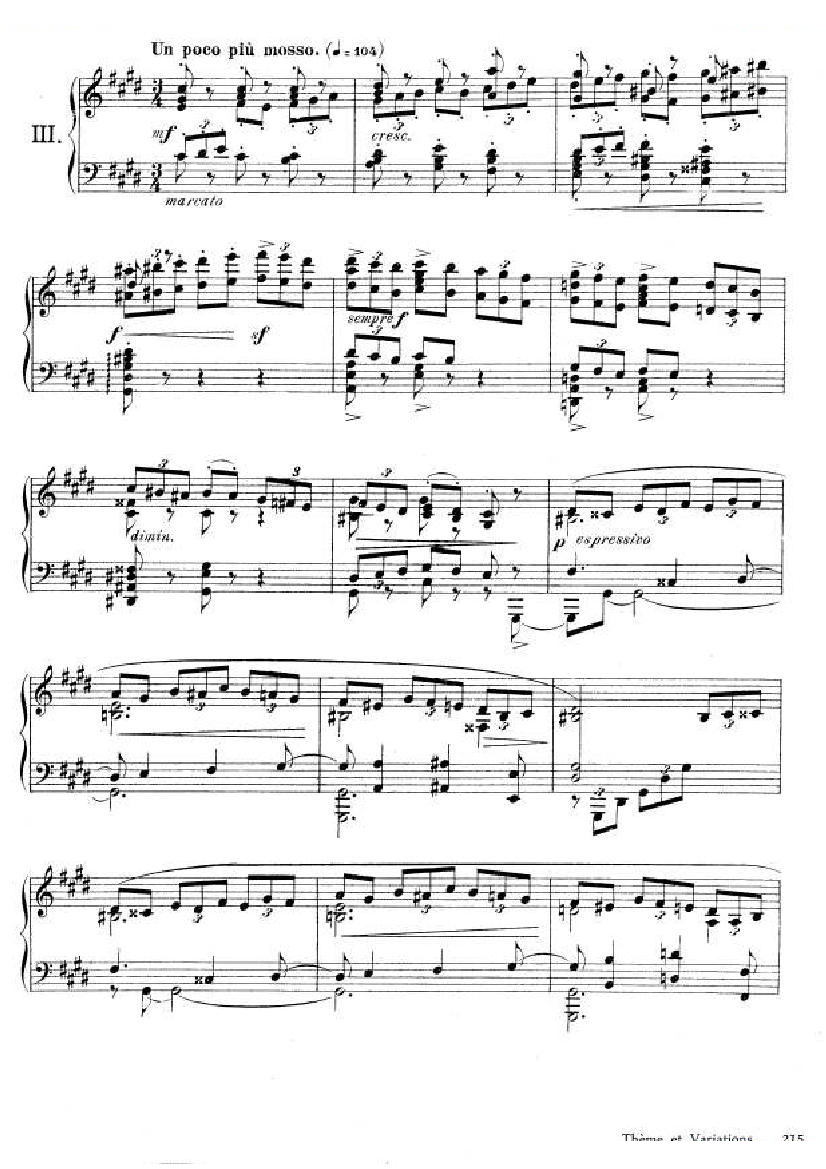 Fauré Theme et variations, opus 73