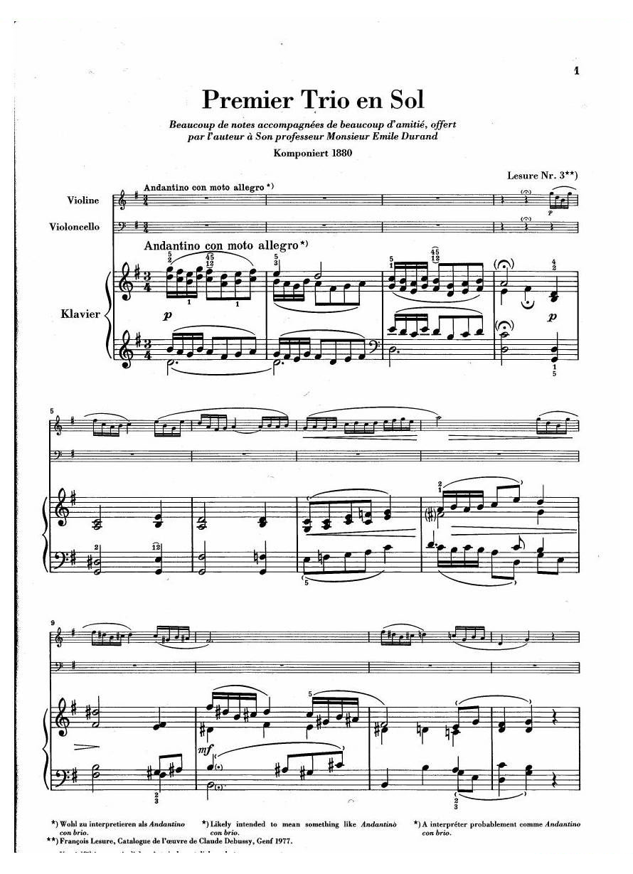 Debussy Trio en Sol