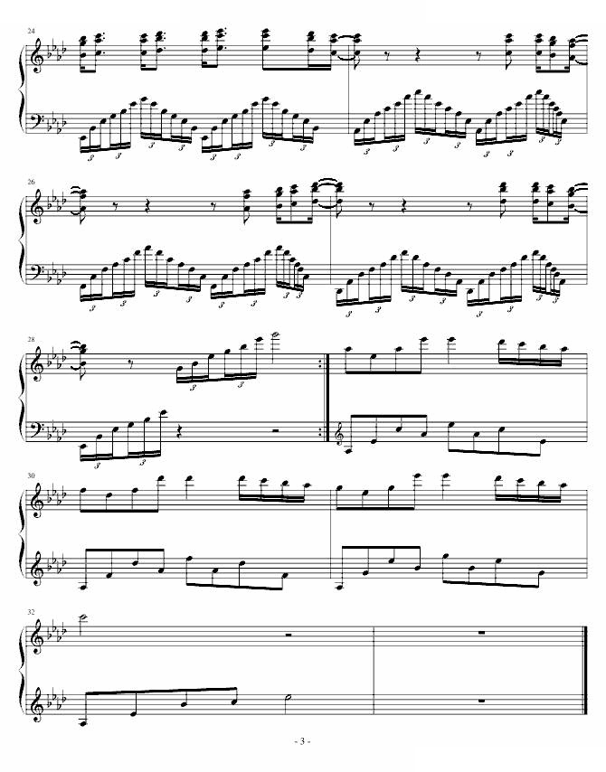 降A大调钢琴曲