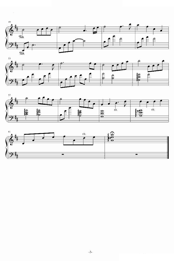蜗居钢琴曲且听风吟