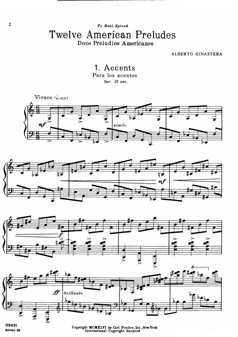 ginastera preludios americanos