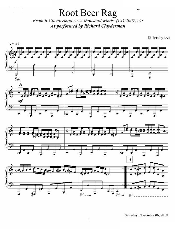 Root Beer Rag(鲁特比尔诙谐曲）