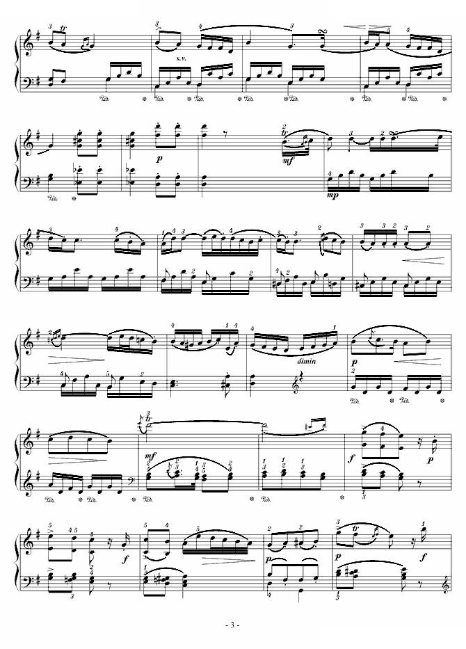 D大调奏鸣曲K.311第二乐章