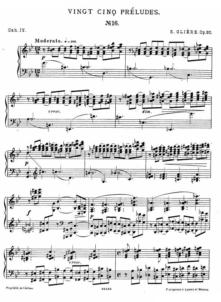 Gliere 25 Preludes op30 Book4