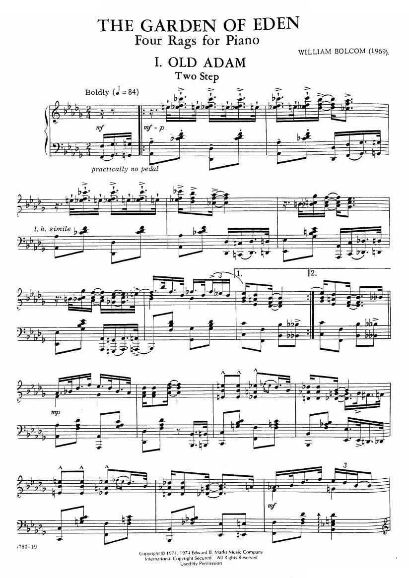 Garden of Eden (4 Rags for Piano)