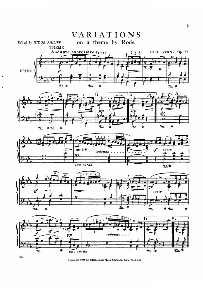 Czerny op.33 Rode-Variationen