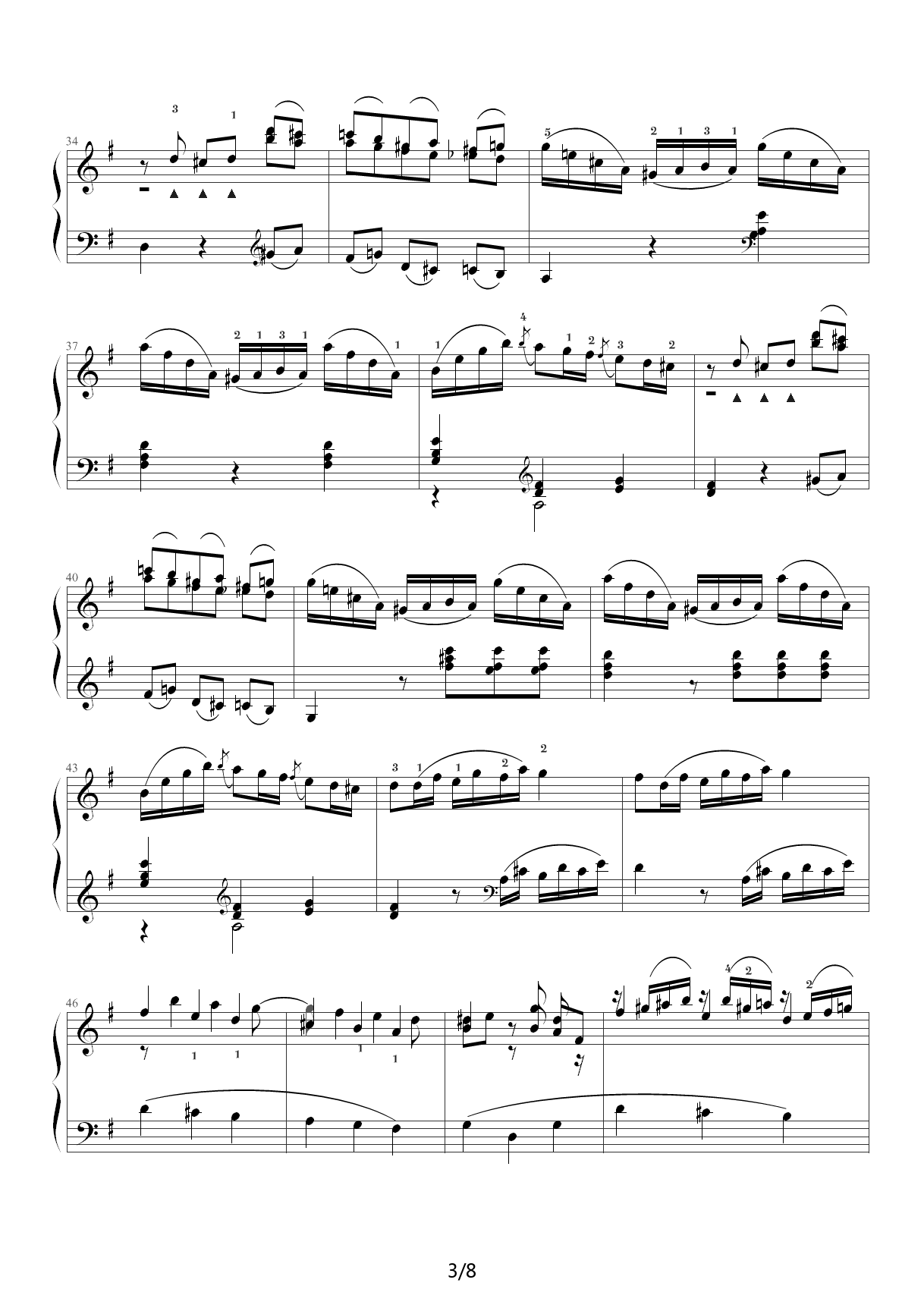 中央音乐学院钢琴（业余）考级教程六级（45、G大调奏鸣曲第一乐章K.283） G调