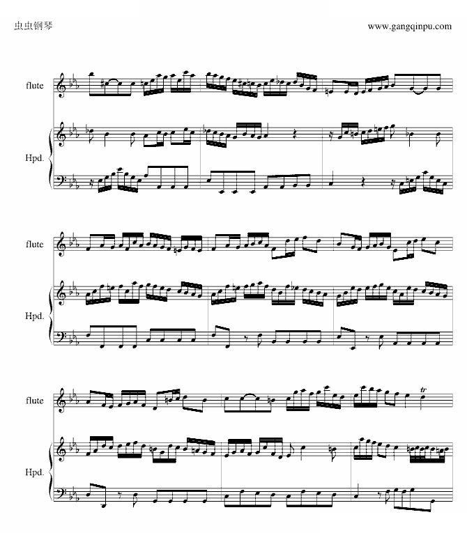 巴赫羽管键琴协奏曲BWV1031第一乐章