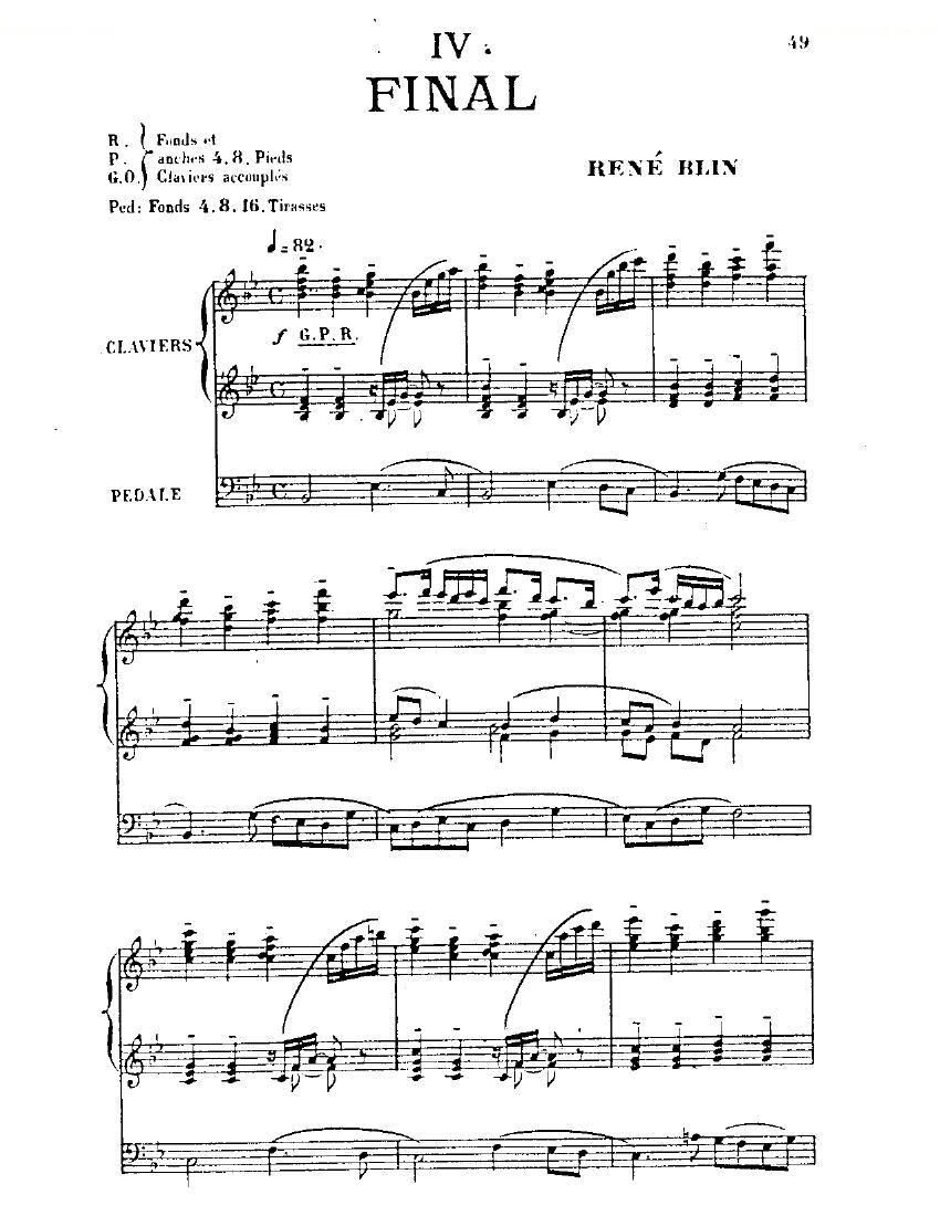 Blin, Rene Symphonie mvt 4(solo organ)