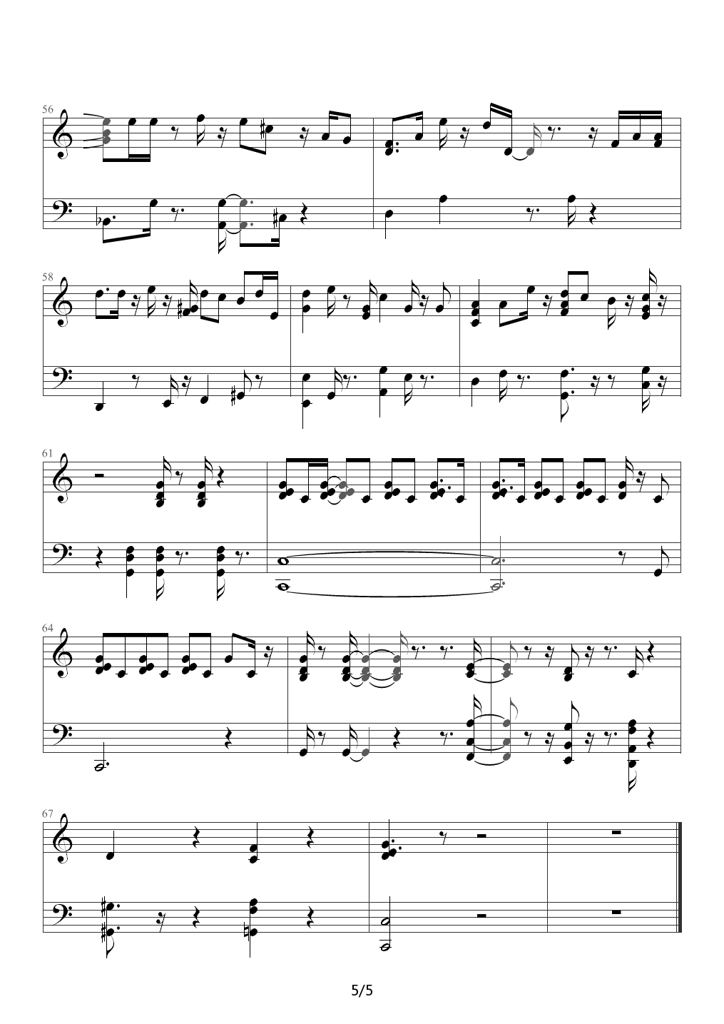 傻痴痴（都市的童话主題曲，黎明） C调