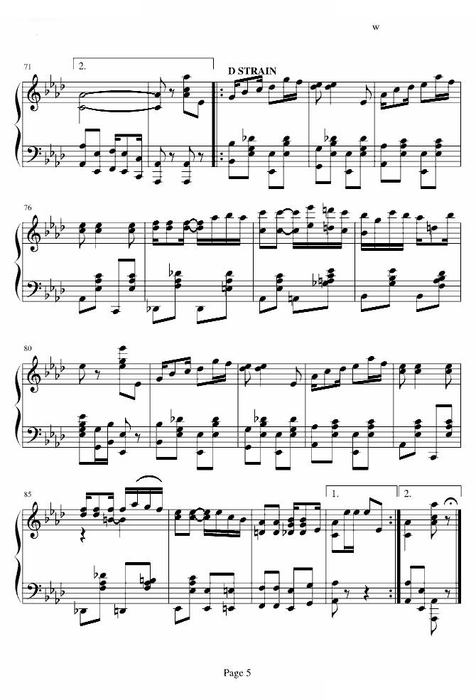 Peacherine Rag，斯科特·乔普林（Scott Joplin）海上钢琴师插曲