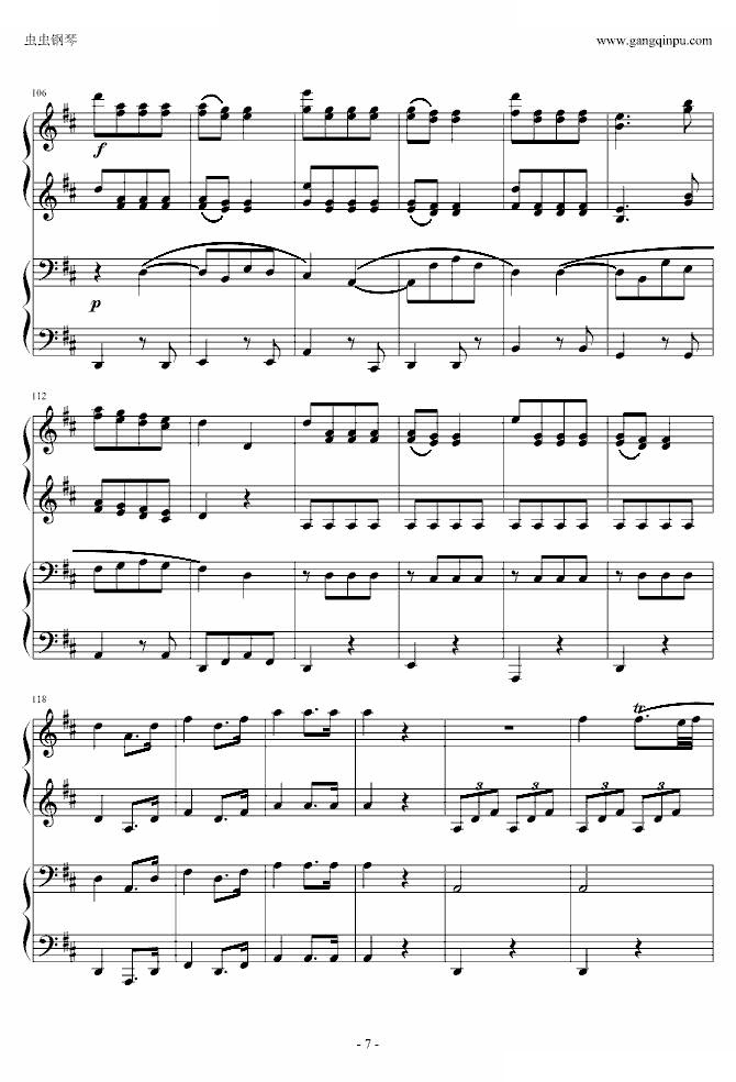 莫扎特D大调四手联弹钢琴奏鸣曲第三乐章