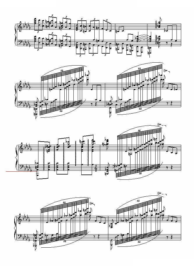 降b小调第一钢琴协奏曲(两架钢琴谱）