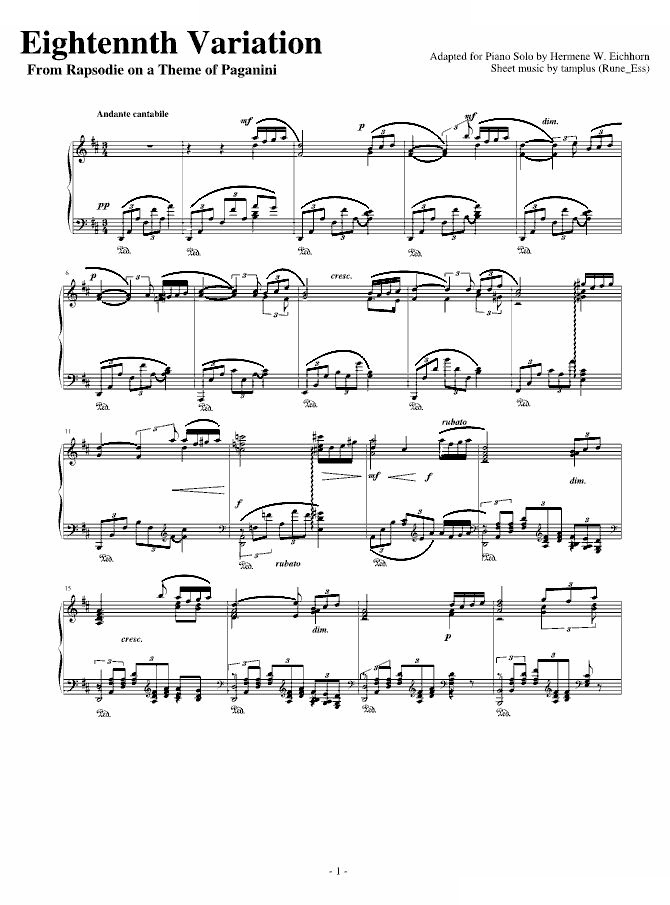 帕格尼尼主題变奏曲XVIII