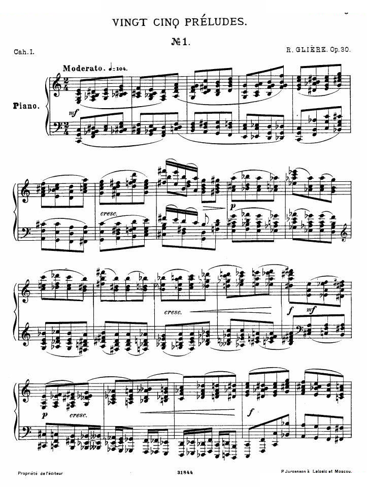 Gliere 25 Preludes op30 Book1