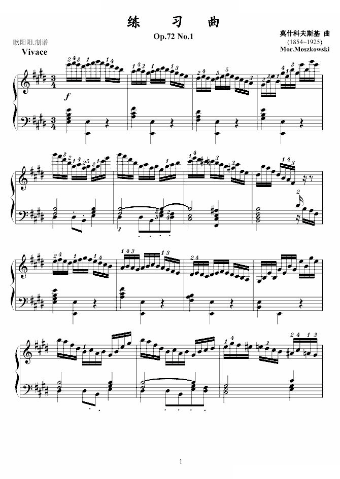 练习曲Op.72 No.1