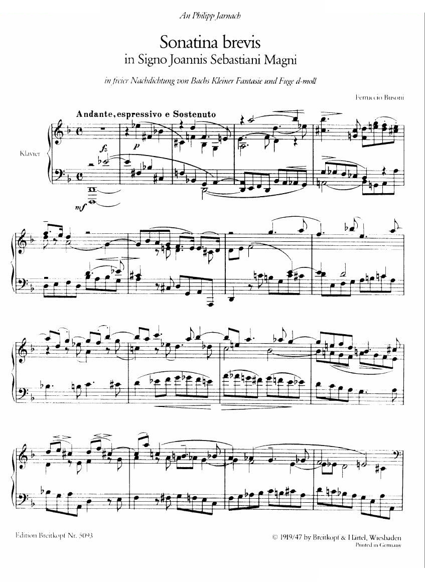 Busoni Sonatina brevis