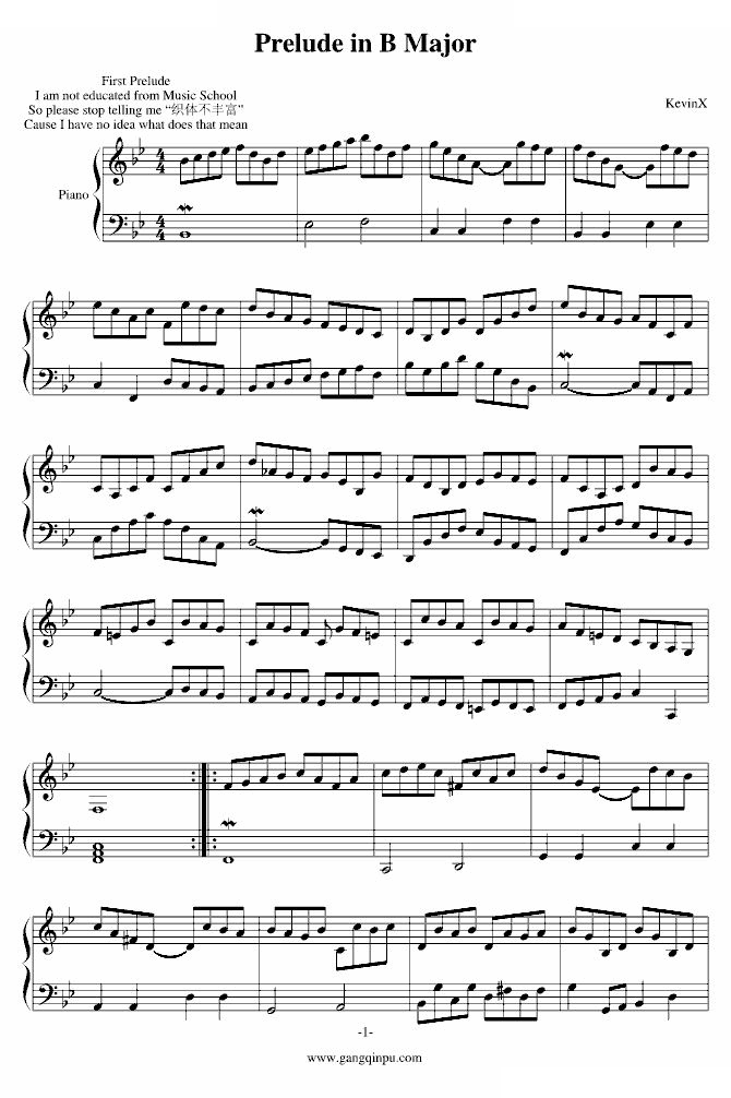 Prelude in B Major
