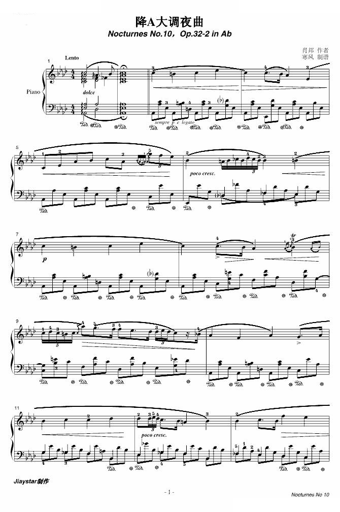 肖邦-降A大调夜曲(Op.32-2)
