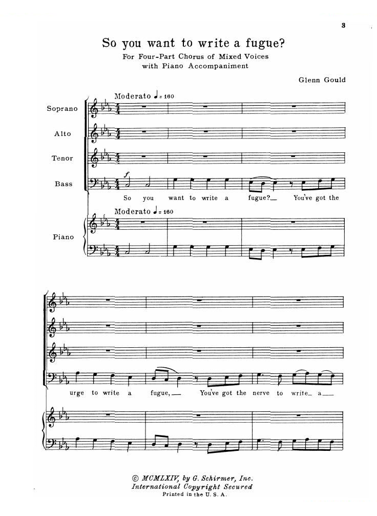 Gould, Glenn So you want to write a fugue