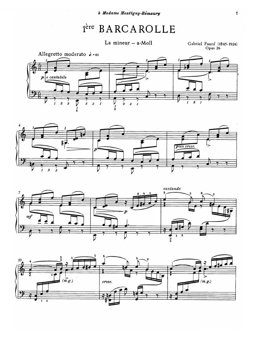 Faure 13 Barcarolle