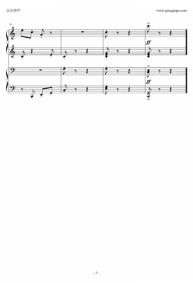 拨奏波尔卡舞曲（四手联弹）