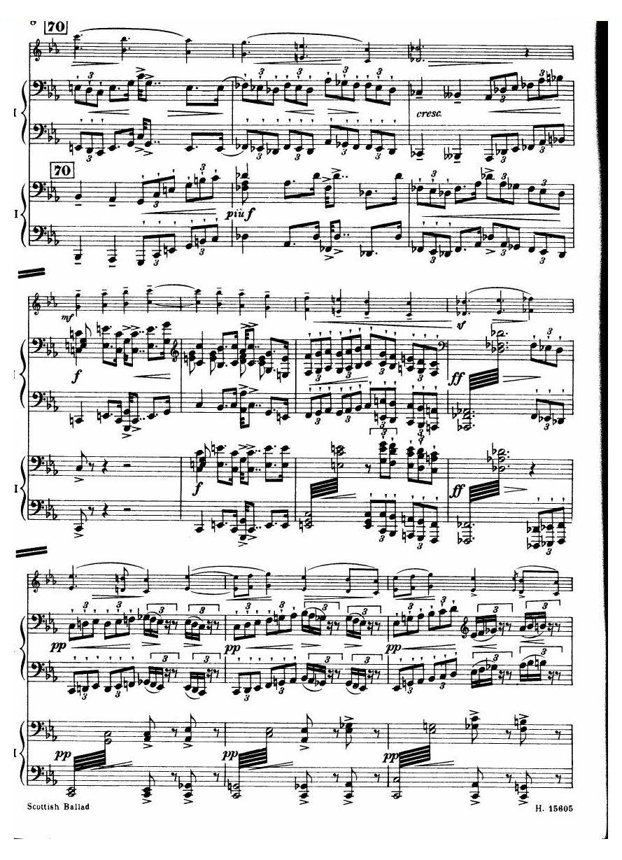 Britten Scottish Ballad op. 26 arr for 2 pianos