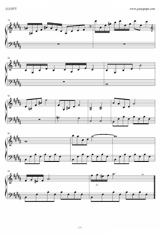 陈珊妮情歌钢琴弹唱谱（失恋三十三天插曲））
