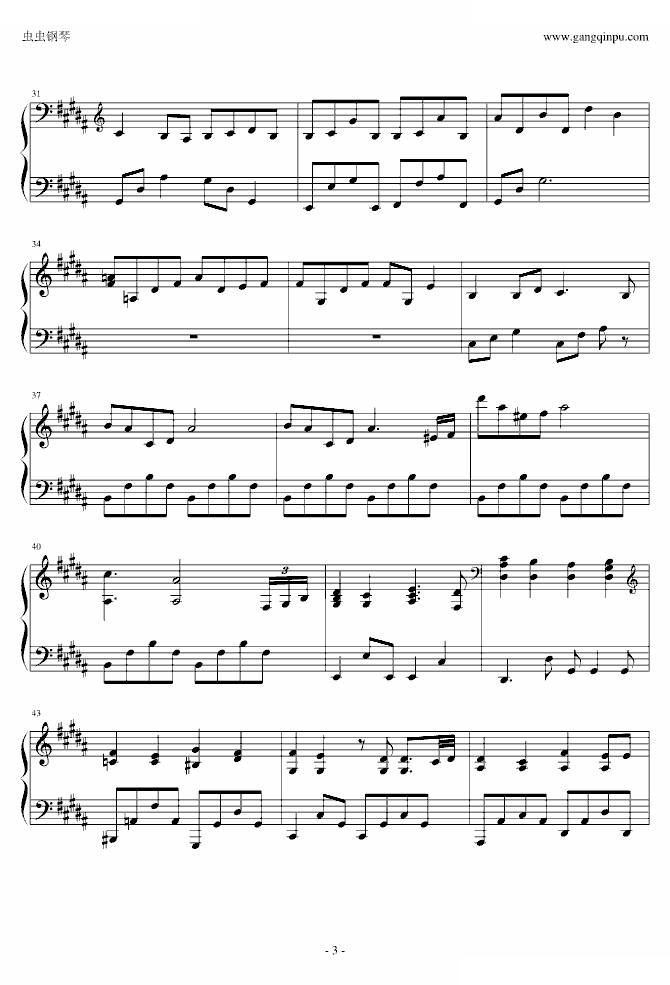 陈珊妮情歌钢琴弹唱谱（失恋三十三天插曲））